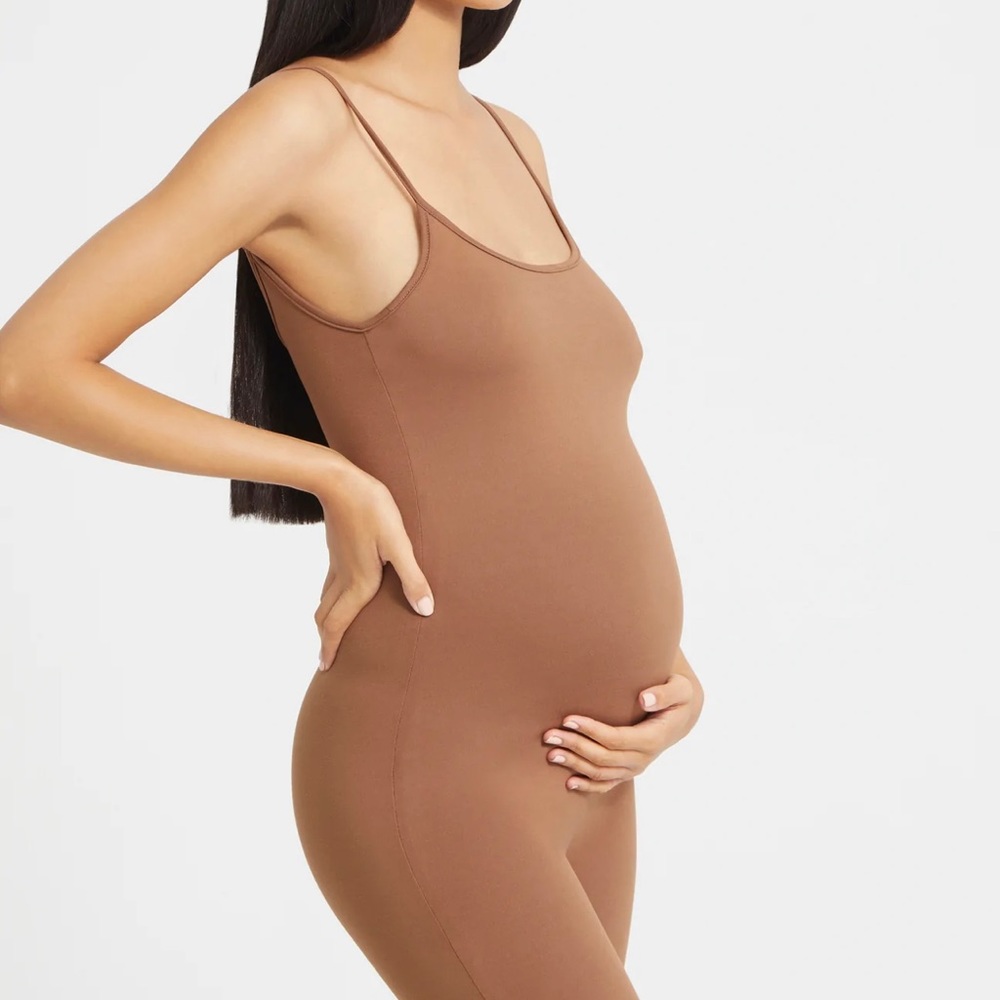 The Kate Maternity Bumpsuit in Mocha